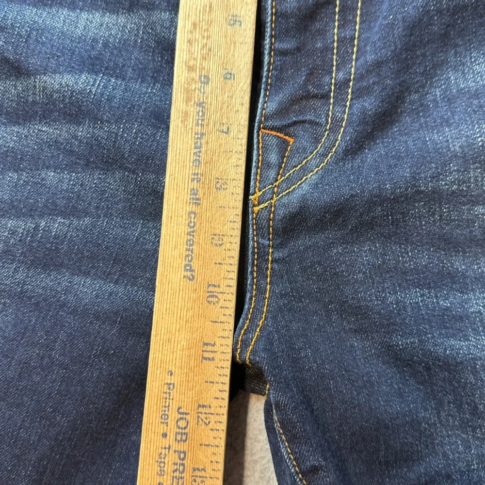True Religion Jeans Mens 42 Blue Ricky Relaxed Straight Dark Wash Stretch Denim